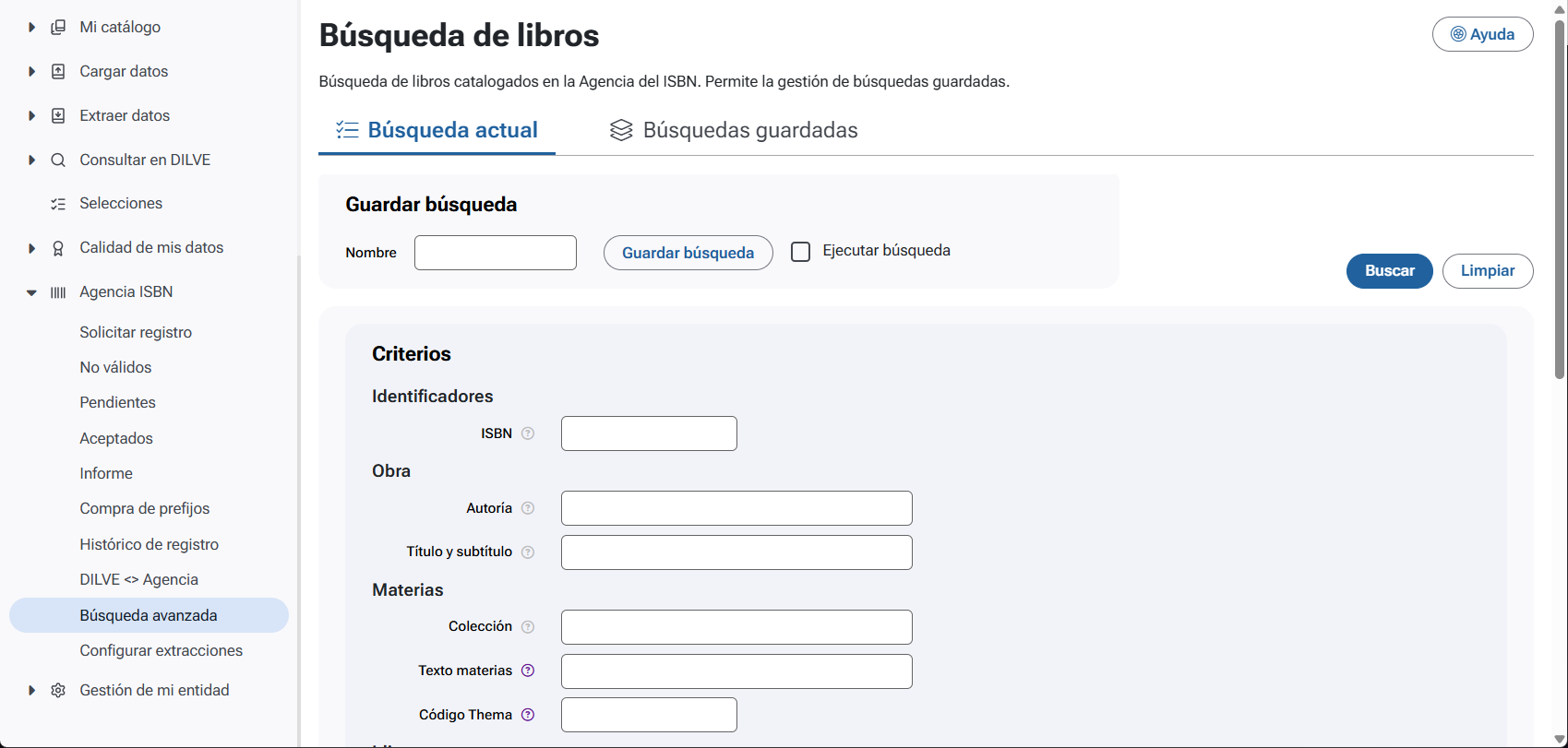 Búsqueda avanzada de libros catalogados