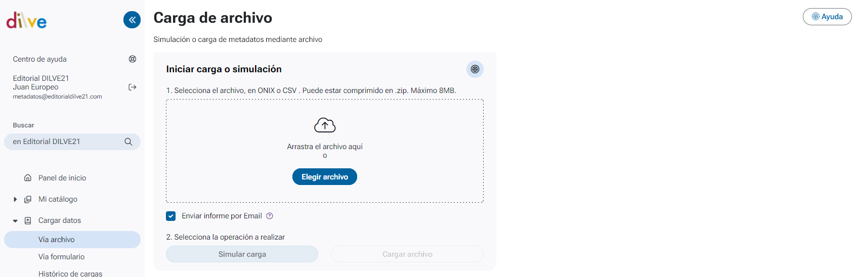 Carga de archivo - Simulación