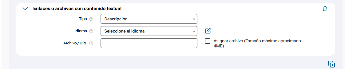 Enlaces o archivos con contenido textual